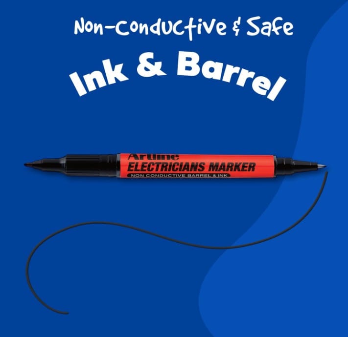 ปากกาเคมีช่างไฟฟ้า ARTLINE EKPR-ELFT 2 หัว 0.4-1.0 มม. สีดำ_4